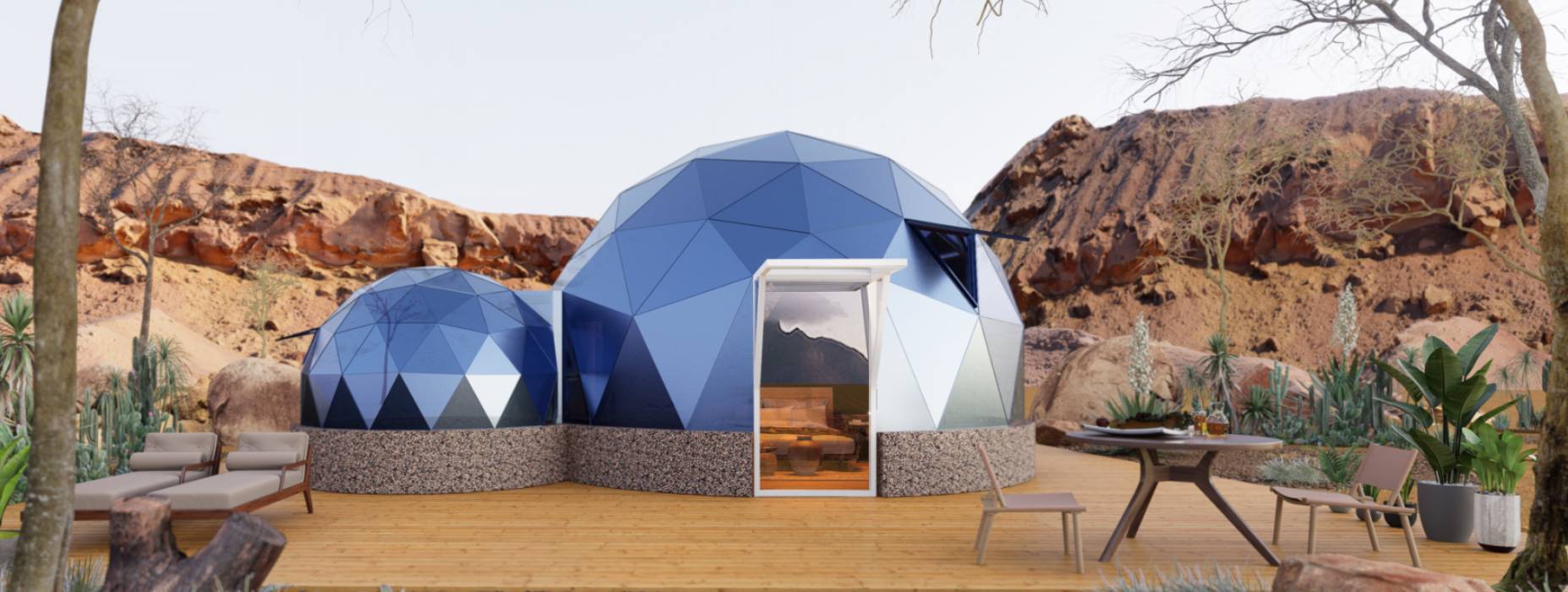 元谋县球形智能光伏玻璃星空房